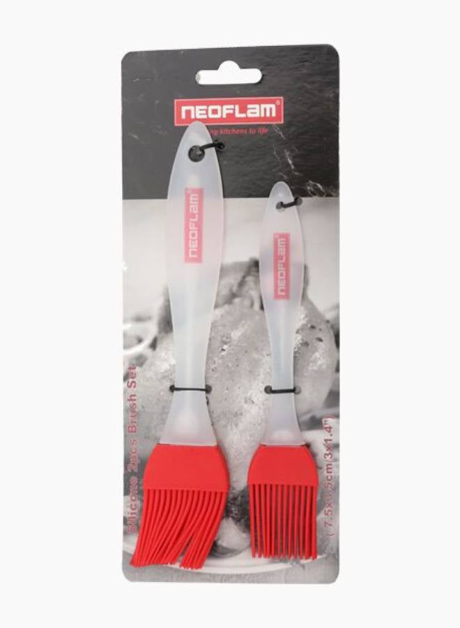 Silicone 2Pcs Brush Set White/Red