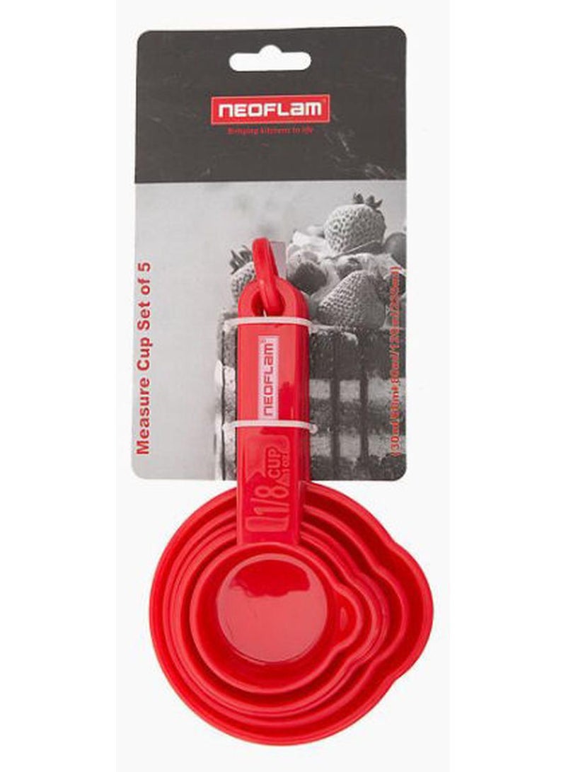 Neoflam Measure Cup Set Of 5 30ml/60ml/80ml/120ml/235ml Red