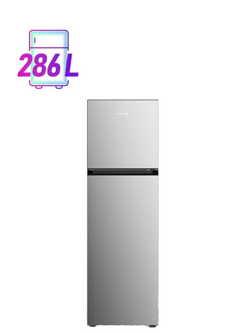 370L Top Mount Double Door Refrigerator, Automatic Defrost Freezer, A+ Energy Efficiency Grade, Big Capacity Fridge, Quick Cooling And Long-Lasting Freshness 457 kW KR-REF370T Silver