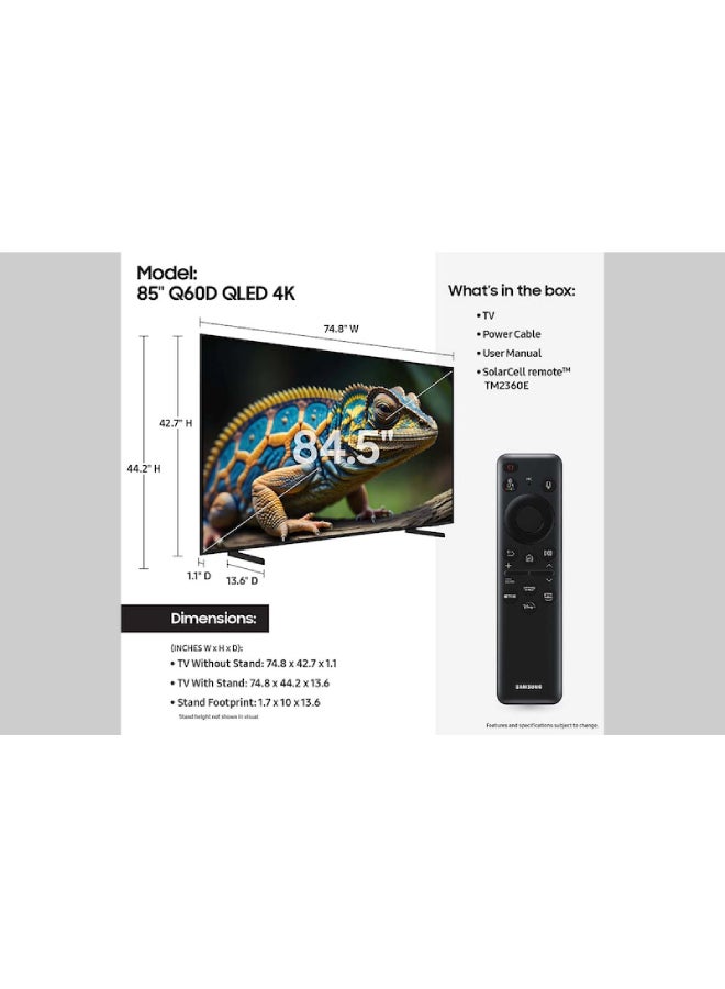 سامسونج - تلفزيون سامسونج 85 بوصة الذكي QLED بدقة 4K UHD مع رسيفر داخلي - - Image 1