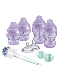 tommee tippee Advanced Closer To Nature Anti-Colic Starter Baby Bottle Kit  2x 150 ml And 2x 260 ml With Slow Flow Teats For 0 Months+, Purple  - Image 2