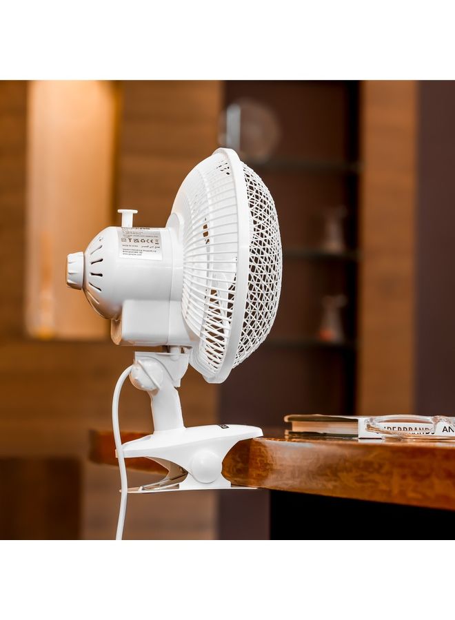 GEEPAS 2-in-1 Desk Fan with Oscillation, Plastic Clip Fan with 3 Blades and Safety Grill/ GF9626NV White  - Image 3