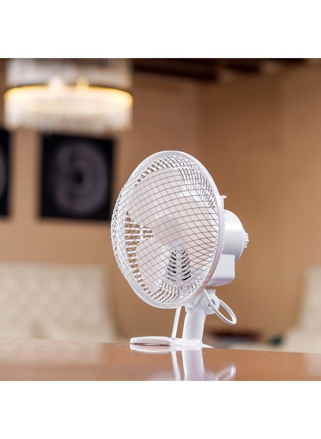 GEEPAS 2-in-1 Desk Fan with Oscillation, Plastic Clip Fan with 3 Blades and Safety Grill/ GF9626NV White  - Image 2