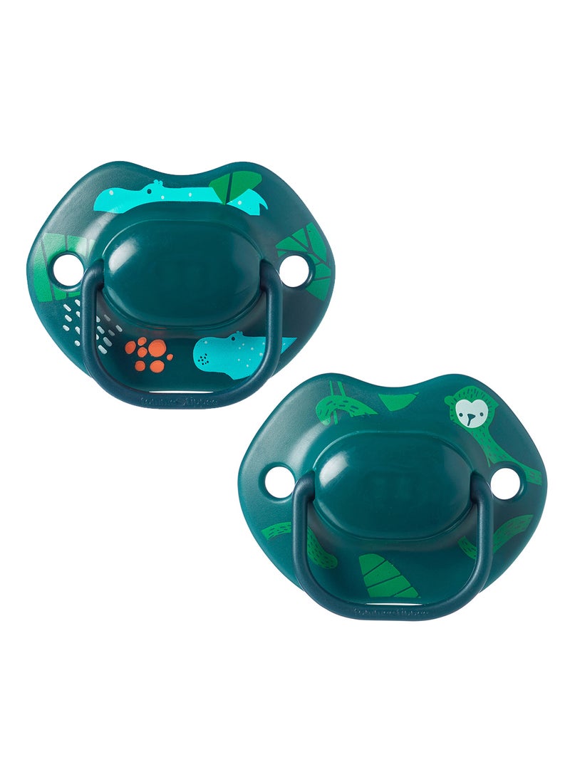 tommee tippee - Pack Of 2 Moda Soothers Symmetrical Orthodontic Design BPA-Free Silicone 18-36 Months, Colours And Designs Vary Multicolour - Image 1