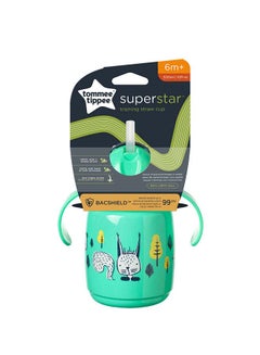 tommee tippee Superstar Weighted Straw Cup For Toddlers Leak And Shake-Proof Technology And Hygienic Bacshield Antibacterial Technology, 6 Months+, 300 ml  - Image 1