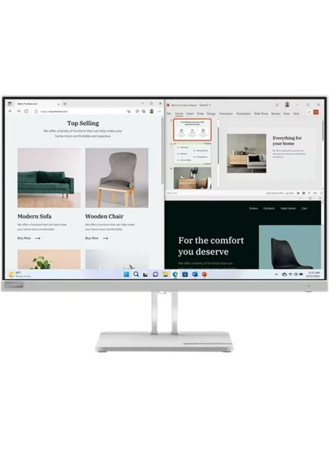 L27e-40 27" FHD VA Monitor, 100Hz (HDMI) Refresh Rate & 4ms Response Time, AMD FreeSync Technology 72% NTSC Color Gamut, 100mm VESA Mountable, Tilt Stand, HDMI1.4 / VGA, 67ACKAC4AE Cloud Grey