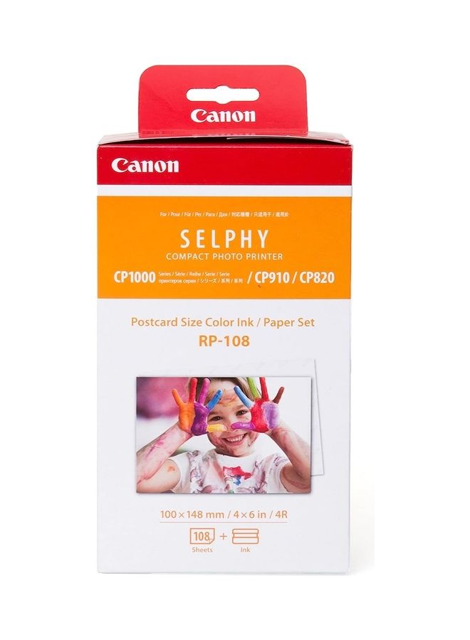 Canon Selphy CP1500 With 108 Sheet And Ink Set White - Image 5