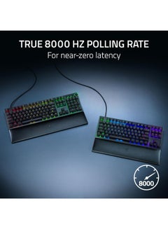 ريزر لوحة مفاتيح الألعاب الضوئية Razer Huntsman V2 إصدار PUBG Battleground، أسرع مفاتيح بصرية مع ضغطات مفاتيح سريعة ومعدل اقتراع 8000 هرتز، ومفاتيح وسائط مخصصة وقرص - أسود  - Image 3