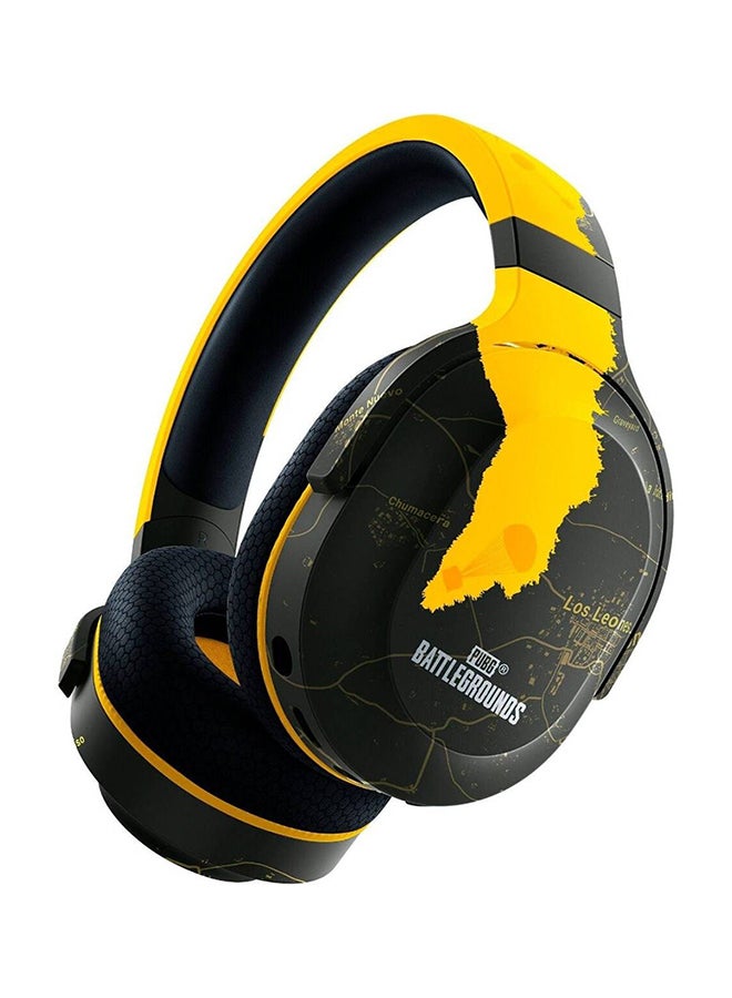 Razer Barracuda X Wireless Gaming &amp; Mobile Headphone PUBG Battleground Edition، PC، Playstation، Android، iOS، 2.4 جيجا هرتز لاسلكي + بلوتوث، برامج تشغيل 40 مم، ميكروفون قابل للفصل - أسود/أصفر