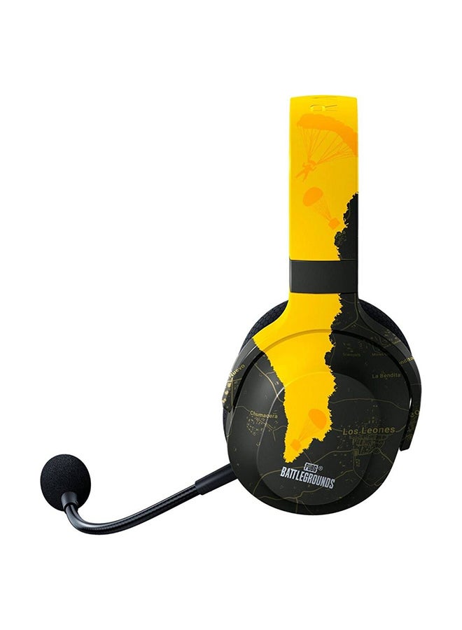 Razer Barracuda X Wireless Gaming &amp; Mobile Headphone PUBG Battleground Edition، PC، Playstation، Android، iOS، 2.4 جيجا هرتز لاسلكي + بلوتوث، برامج تشغيل 40 مم، ميكروفون قابل للفصل - أسود/أصفر