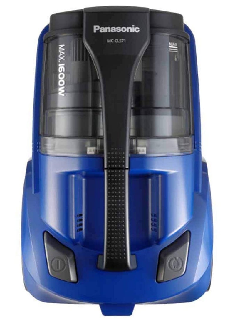 باناسونيك MC-CL571A Mega Cyclone Bagless Vacuum Cleaner, 1600 Watts - Blue 1600 W MC-CL571A349 Blue