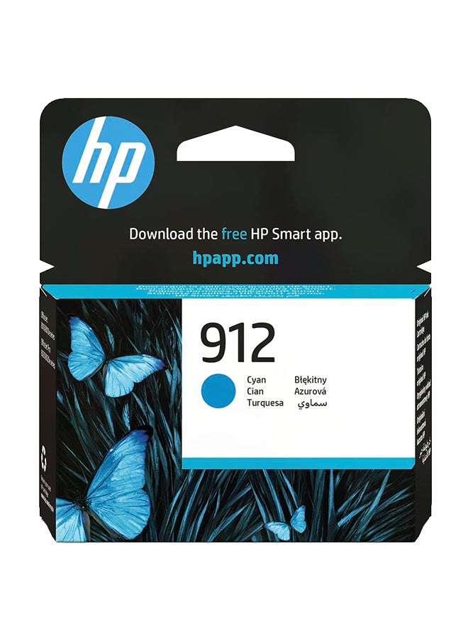 HP 912 Original Ink Cartridge [3YL77AE] | Works with OfficeJet Pro 8023, 8013 Printers Cyan