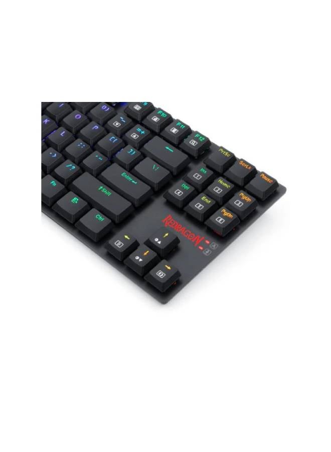 ريدراجون - لوحة مفاتيح الألعاب الميكانيكية APS TKL منخفضة المستوى - إضاءة خلفية RGB - مفاتيح زرقاء - كابل قابل للفصل من النوع C - Image 1