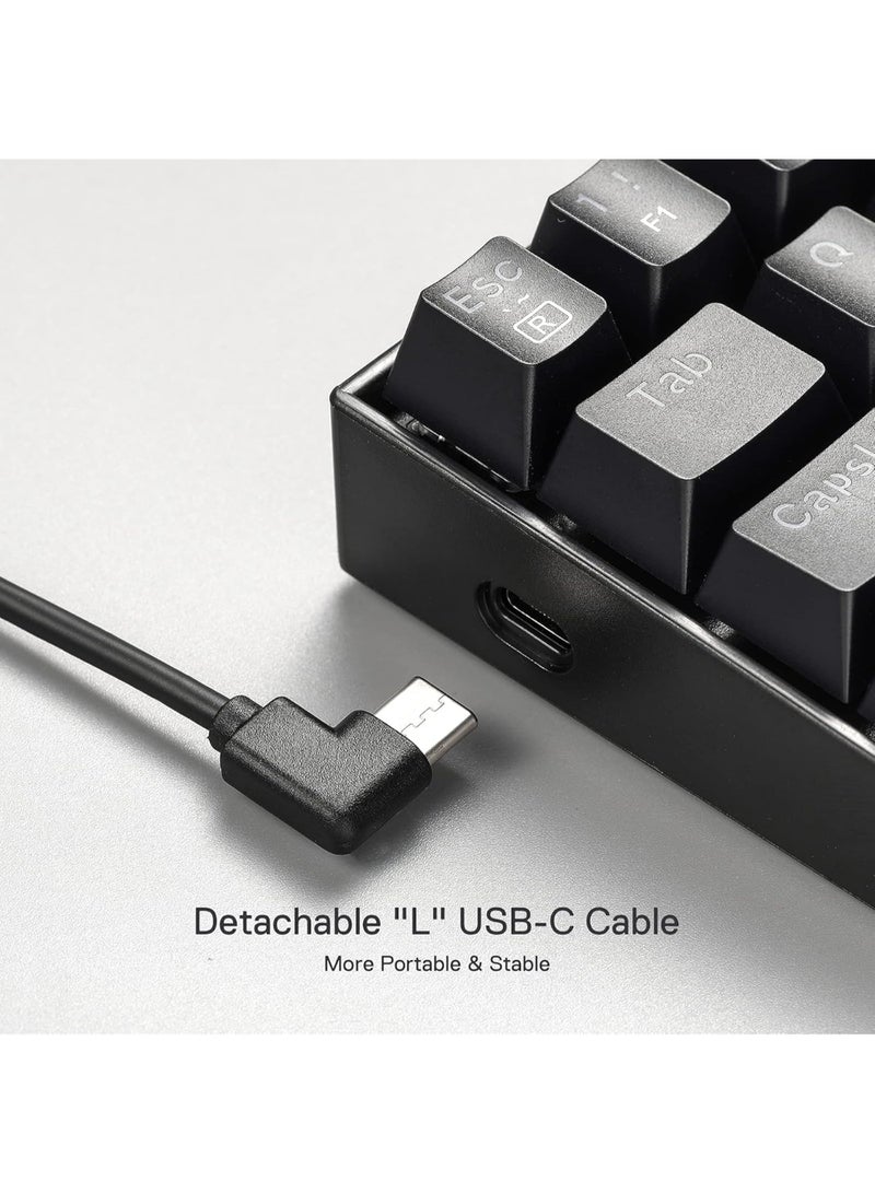 REDRAGON Dragonborn K630 Wired RGB 60% Mechanical Keyboard, Outemu Red Linear Key Switches, Hot-Swappable, Detachable Type-C Cable, Anti-Ghosting Keys, Black  - Image 4