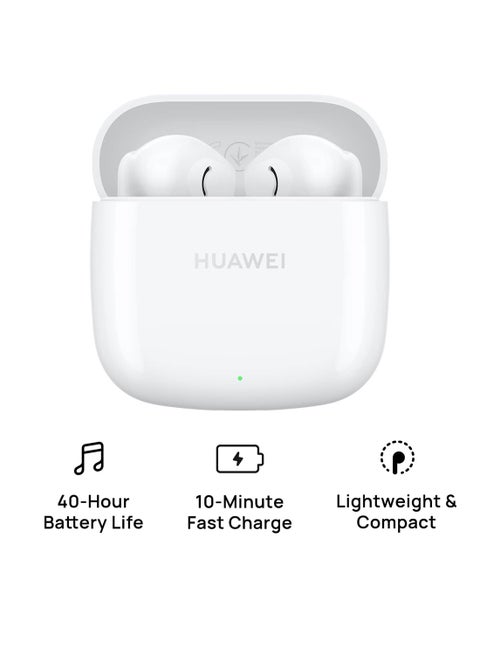 FreeBuds SE 2 In-ear Earphones, Wireless Bluetooth 5.3, 40-Hour Battery Life, 3 Hours of Music Playback on a 10-Minute Charge, Compact and Comfortable, IP54 Dust and Splash-Resistance Ceramic White