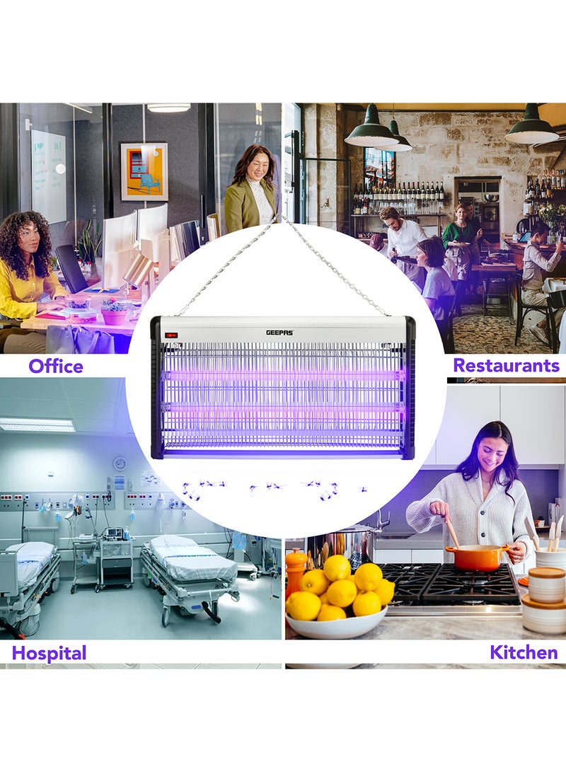 GEEPAS - Electric Automatic Pest Bug Killer With 2X20 W Ultra Violet Tubes No Poisonous Vapor No Smell And No Pollution Advanced Technology Low Power Consumption Suitable For Home 40 W GBK25604Q White - Image 1