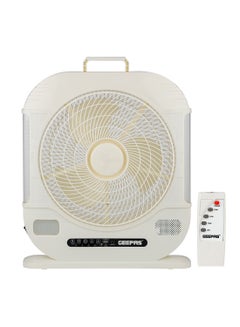 12" Rechargeable Fan with Remote Control With LED Light Function, High Performance Fan with Working Time up to 20 Hours, 3-Speed Controls| Powerful and Efficient Cooling| High Performance Motor for High Speed Wind| 2 Years Warranty GF21190 White