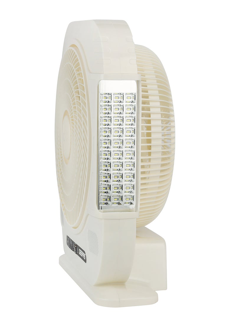 GEEPAS - 12" Rechargeable Fan with Remote Control With LED Light Function, High Performance Fan with Working Time up to 20 Hours, 3-Speed Controls| Powerful and Efficient Cooling| High Performance Motor for High Speed Wind| 2 Years Warranty GF21190 White - Image 1