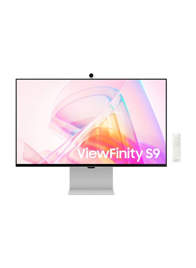 Samsung - 27 inch ViewFinity S9 5K QLED Matte display with Detachable Webcam Compatible with Mac Smart TV App, Bixby, Thunderbolt™ 4, Ergonomic Design, Color Support 1B Silver - Image 1