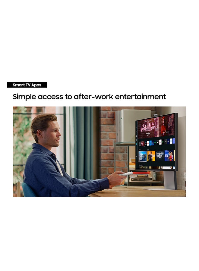 Samsung - 27 inch ViewFinity S9 5K QLED Matte display with Detachable Webcam Compatible with Mac Smart TV App, Bixby, Thunderbolt™ 4, Ergonomic Design, Color Support 1B Silver - Image 1