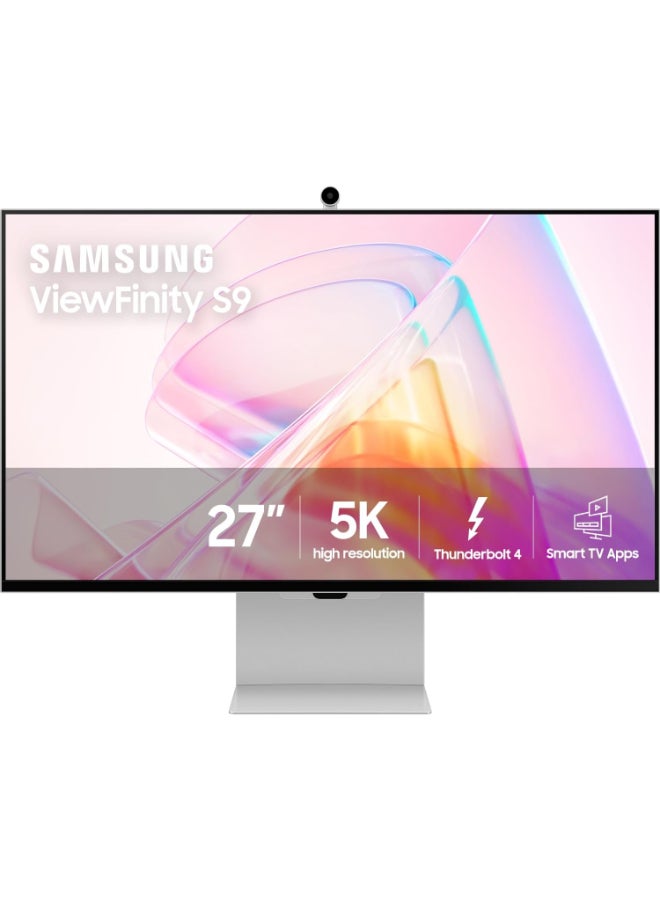 Samsung 27 inch ViewFinity S9 5K QLED Matte display with Detachable Webcam Compatible with Mac Smart TV App, Bixby, Thunderbolt™ 4, Ergonomic Design, Color Support 1B Silver - Image 2