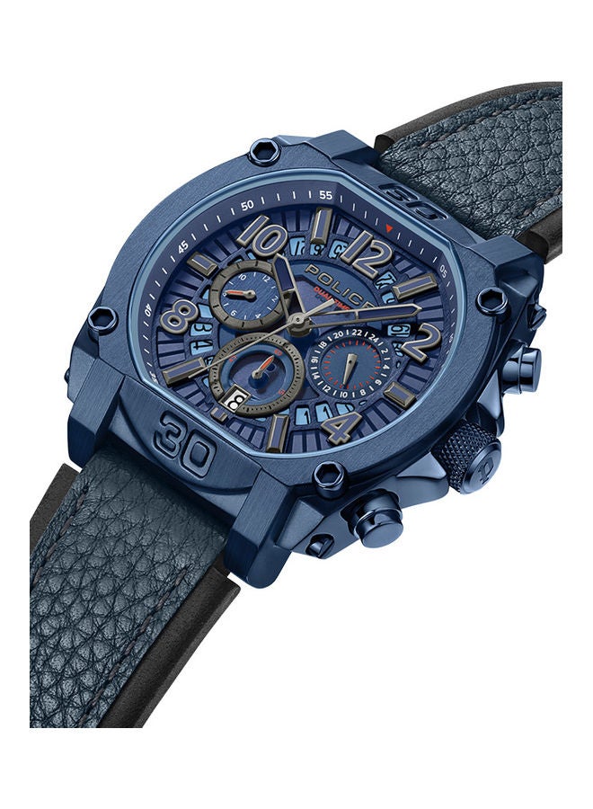 POLICE Men's Chronograph Round Shape Leather Wrist Watch PEWJF0021904 - 45 Mm - Image 4
