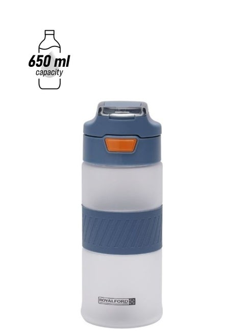 Water Bottle With Push Button Cap Blue 650ml