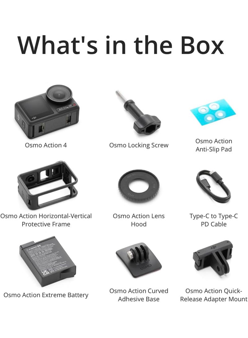 Osmo Action 4 Standard Combo - 4K/120fps Waterproof Action Camera With 1/1.3-Inch Sensor, 10-bit & D-Log M Color Performance, Long-Lasting Battery, UAE Version With Official Warranty Support - pnsku/N53425835A/45/_/1712220927/86887324-72b9-471f-b886-bf11e360b8ab