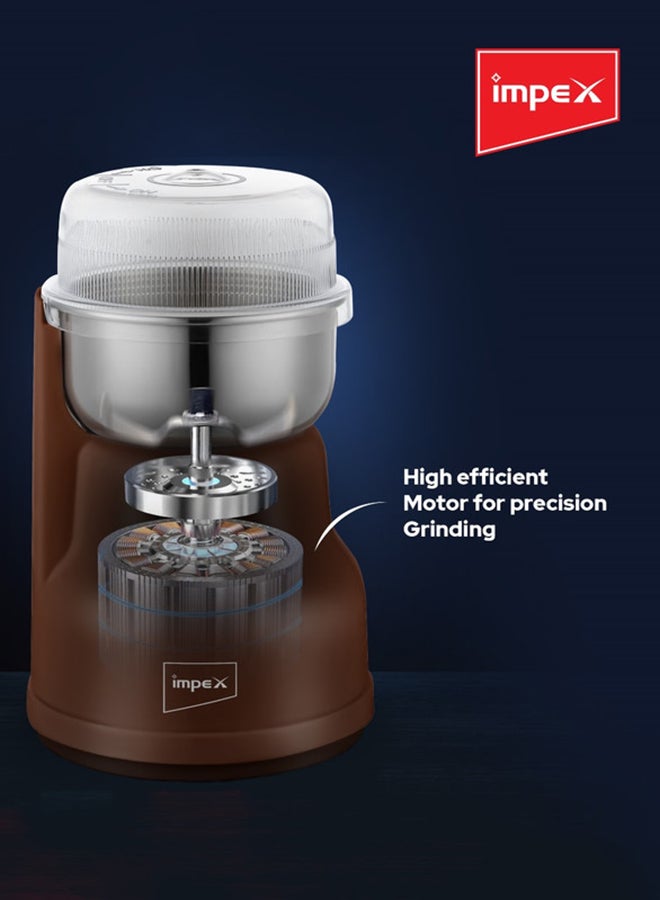 Impex Stainless Steel Coffee Grinder, 200W Power, Overheat Protection, Easy Operation, 2-Year Warranty And 220-240V AC 200 W CG 3401 Brown  - Image 5
