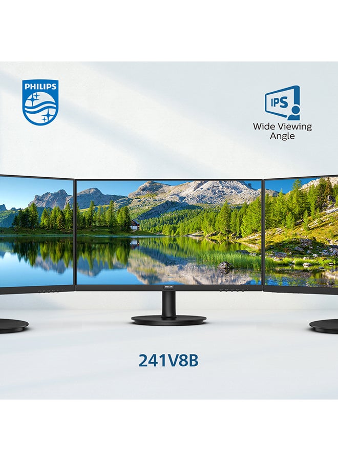 Philips - 24 inch IPS Full HD 100 Hz Monitor, Adaptive Sync, HDMI and VGA, Flicker Free, Anti-Glare, Low Blue Mode, EasyRead, Mega Infinity DCR, Black, 241V8B Black - Image 1