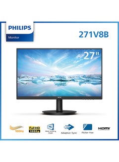 27 inch IPS Full HD 100 Hz Monitor, Adaptive Sync, HDMI and VGA, Flicker Free, Anti-Glare, Low Blue Mode, EasyRead, Mega Infinity DCR, Black, 271V8B Black - pnsku/N53426010A/45/_/1698827889/ce50b67b-9862-46da-b1bd-6d5c089d914d