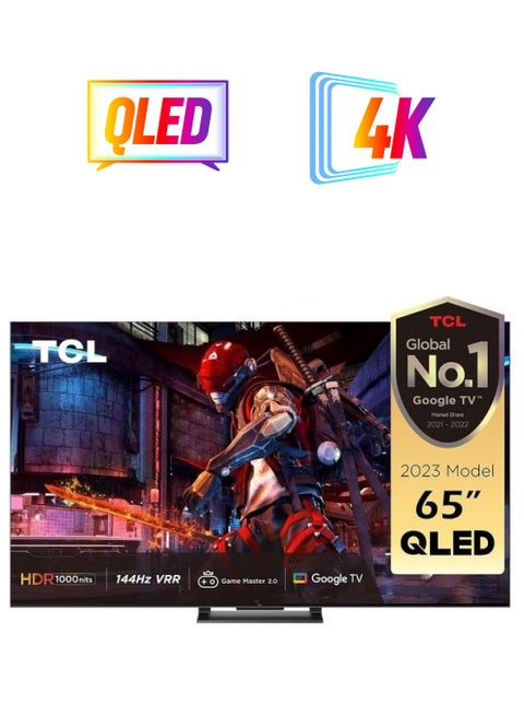 65 Inch QLED Gaming TV, IMAX Enhanced, HDR 10+, 144Hz VRR, HDMI 2.1, DtsHD, Dolby Vision IQ, AIP processor, AMD FreeSync Premium Pro And Cinema-Quality At Home 65C745 Black 65C745 Black