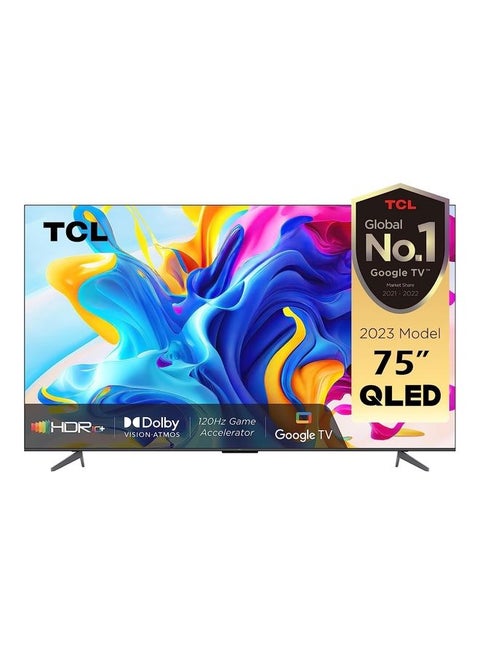 75 Inch QLED Smart TV, Dolby Vision Atmos, HDR 10+, 120Hz Game Accelerator, HDMI 2.1, DtsHD, AMD FreeSync With Gaming In Dol By Vision 75C645 Black