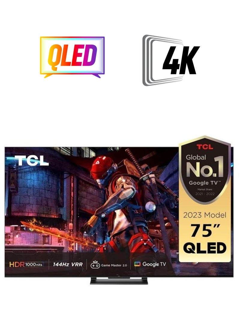 TCL 75 Inch QLED Gaming TV IMAX Enhanced, HDR 10+, 144Hz VRR, HDMI 2.1, DtsHD, Dolby Vision IQ, AIP processor, AMD FreeSync Premium Pro And Cinema-Quality At Home 75C745 Black 75C745 Black  - Image 1