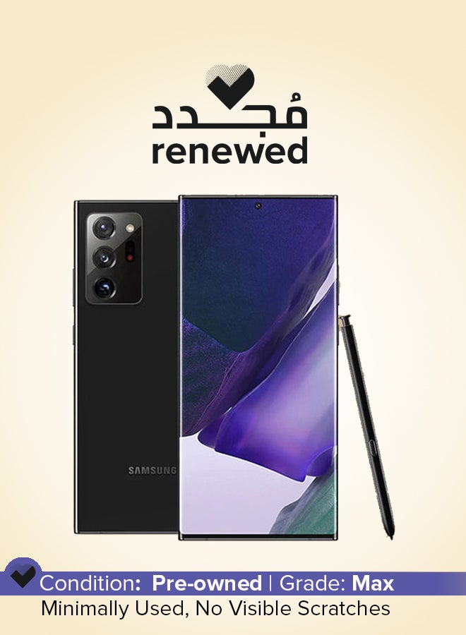 سامسونج تم تجديده - Galaxy Note20 Ultra Mystic Black، وذاكرة الوصول العشوائي (RAM) سعة 12 جيجابايت، وذاكرة الوصول العشوائي (RAM) سعة 128 جيجابايت، ويدعم شبكة الجيل الخامس (5G).  - Image 1