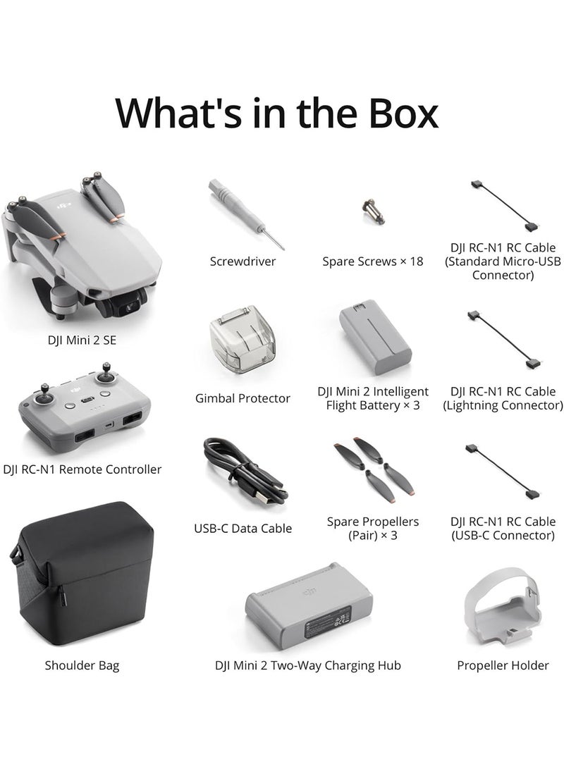 Mini 2 SE Fly More Comboat Less Than 249 g Mini 2 SE Supports Up To 10 km With A Max Battery Life Of 31 Minutes, MOIAT Certified - UAE Version With Official Warranty Support