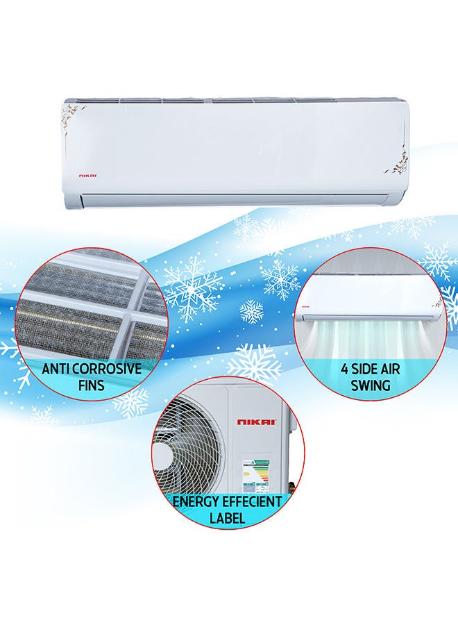 NIKAI - Split Air Conditioner With Heating And Cooling Function Rotary Compressor 12600 BTU NSAC12136HC24 White - Image 1