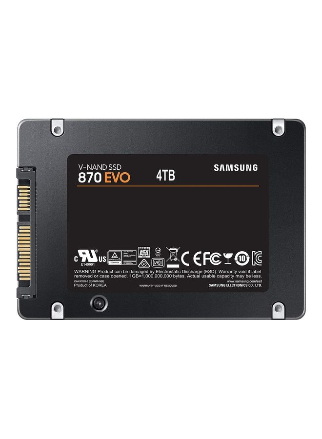 سامسونج محرك أقراص الحالة الصلبة الداخلي 870 EVO SATA SSD 4 تيرابايت 2.5 بوصة، ترقية ذاكرة الكمبيوتر أو الكمبيوتر المحمول والتخزين لمحترفي تكنولوجيا المعلومات والمبدعين والمستخدمين اليومي، (MZ-77E4T0BW) - Image 4