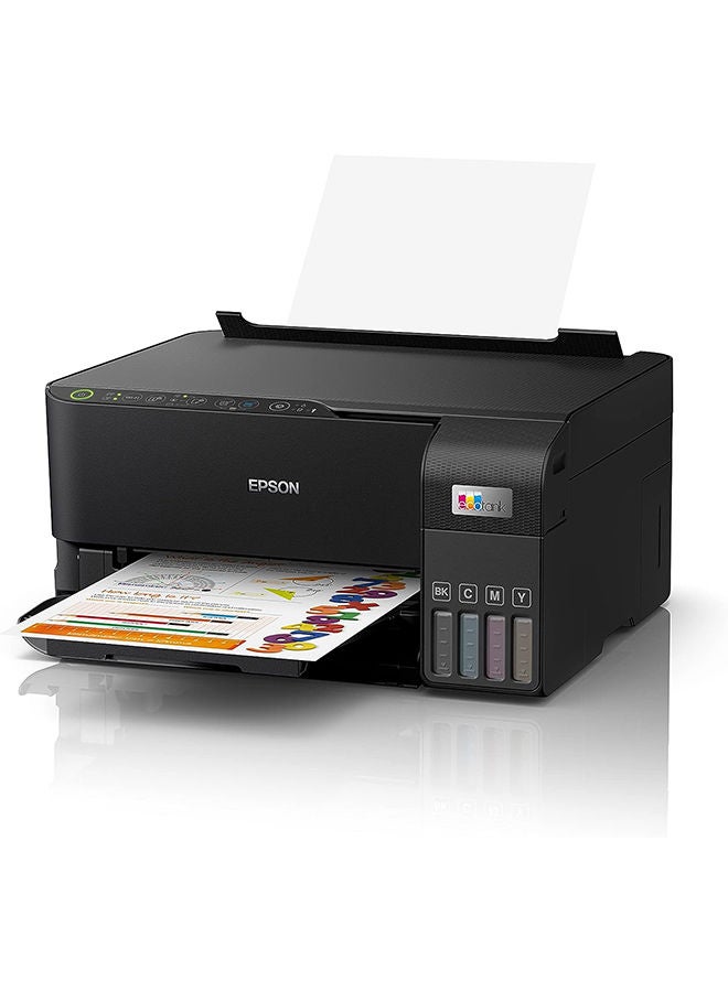 إبسون - طابعة EcoTank L3550 Home Ink Tank، طابعة A4 ملونة عالية السرعة 3 في 1 مع واي فاي مباشر، طابعة صور، مع اتصال التطبيق الذكي، أسود + صندوق ورقي مجاني للأعمال - Image 1