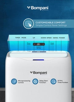 Bompani 16000 BTU R410A Overload Protection Self Diagnos Function Portable Air Conditioner 1880 W BO1600 White  - Image 4