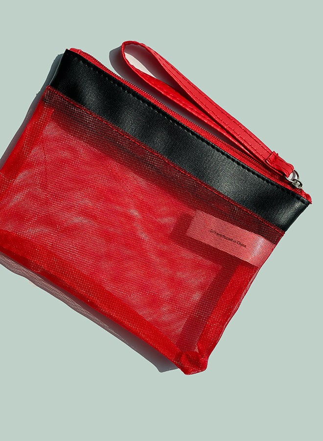 بيوتي جيفت Rimmel London Multi Gift GWP Mesh Pouch UAE 18 MEA Red - Image 3