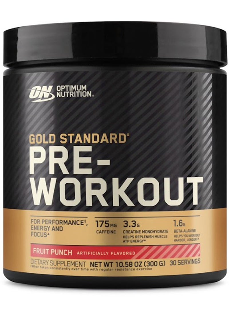 Optimum Nutrition Gold Standard Pre-Workout Fruit Punch 300G 30 Servings  - Image 1