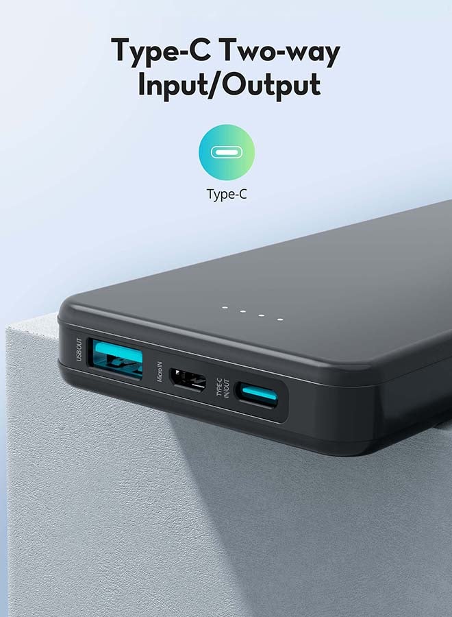 راف باور بطارية راف باور 10000 ملي امبير بمنفذ تايب سي ومنفذ مايكرو ومنفذ USB بقوة 15 واط - Image 5