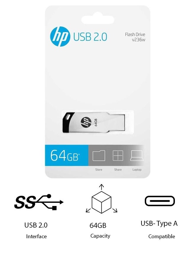 HP - V236w USB 2.0 Pen Drive 64 GB - Image 1