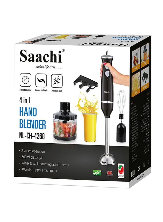 Saachi 4 in 1 Hand Blender NL-CH-4268-BK Black