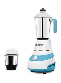 SONASHI 2-in-1 Mixer Grinder with Powerful Hybrid Motor - 3 Speed Control with Overheat Protection | 2 Stainless Steel Jars for Wet/Dry Grinding Liquidizing with Durable Lids 1.5 L 600 W SB-185 Blue  - Image 2