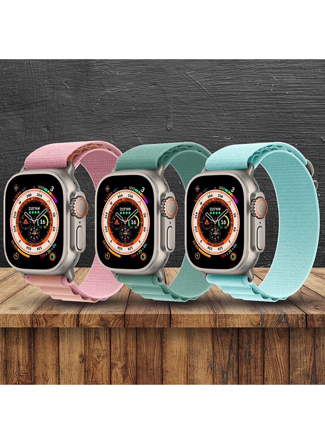 MARGOUN - 3 Pack Apple Watch Band 49mm 45mm 44mm 42mm Alpine Loop For Women Men Adjustable With Metal G-Hook Strap iWatch Ultra Series SE 8/7/6/5/4/3/2/1 Multicolour - Image 1