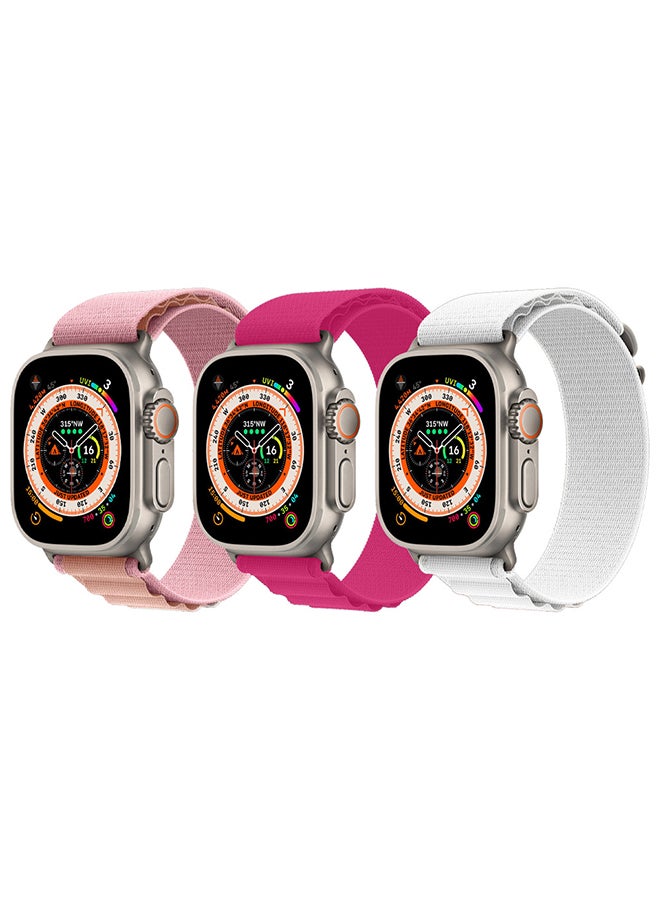 MARGOUN - 3 Pack For Apple Watch Band 49Mm 45Mm 44Mm 42Mm Alpine Loop Band Women Men Adjustable With Metal G-Hook Strap For iWatch Ultra Series SE 8/7/6/5/4/3/2/1 Multicolour - Image 1