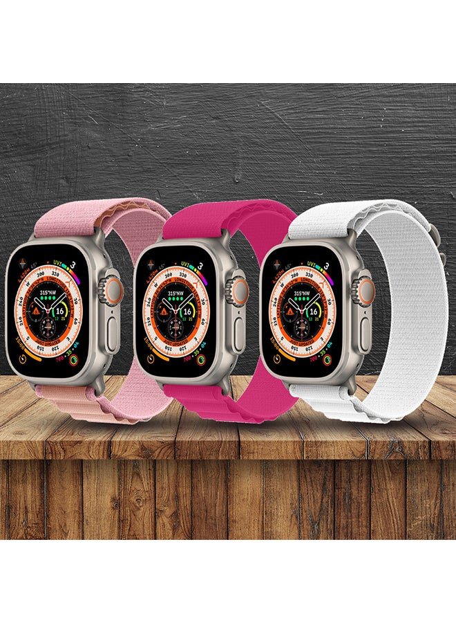 MARGOUN - 3 Pack For Apple Watch Band 49Mm 45Mm 44Mm 42Mm Alpine Loop Band Women Men Adjustable With Metal G-Hook Strap For iWatch Ultra Series SE 8/7/6/5/4/3/2/1 Multicolour - Image 1