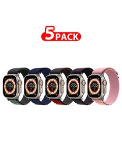 5 Pack For Apple Watch Band 49mm 45mm 44mm 42mm Alpine Loop Band Women Men Adjustable With Metal G Hook Strap For iWatch Ultra Series SE Multicolour